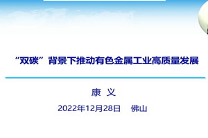 “雙碳”背景下推動(dòng)有色金屬工業(yè)高質(zhì)量發(fā)展--康義