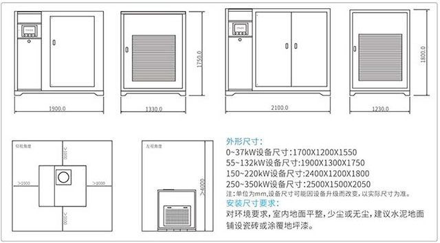 磁懸浮鼓風機-外型尺寸