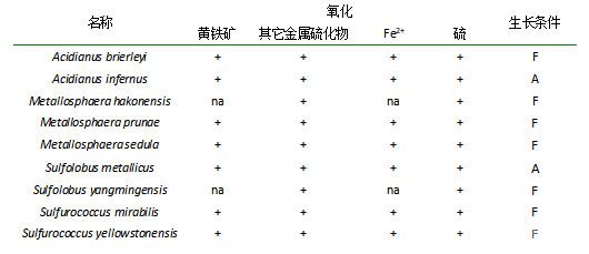 常見嗜熱菌的生理特性