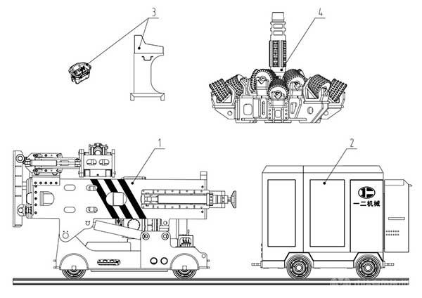 有軌式天(反)井鉆機(jī)組成