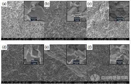 1420℃、80min滲碳的梯度硬質(zhì)合金橫向斷裂試驗(yàn)后的斷口SEM圖