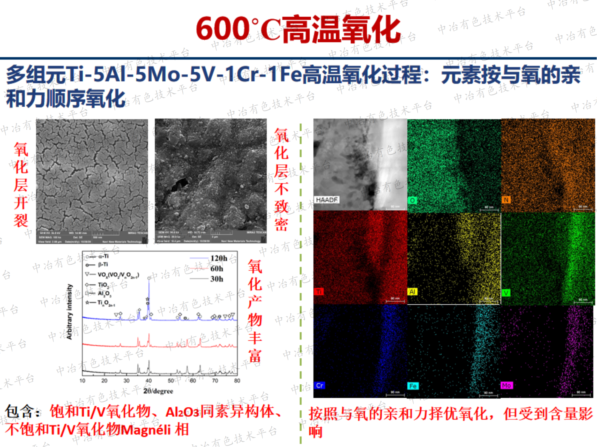 多元鈦合金的高溫氧化機制研究