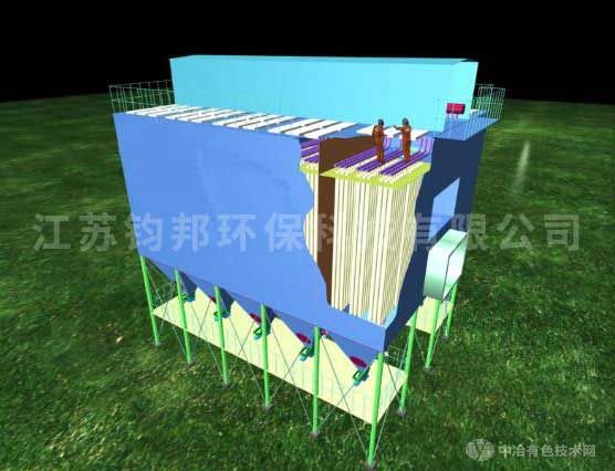 長袋低壓脈沖布袋除塵器(整機(jī)3D圖)