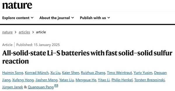 北京大學龐全全最新Nature：超快充全固態(tài)電池