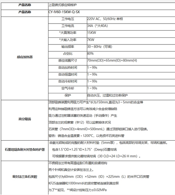 上吸鑄式感應(yīng)熔煉爐