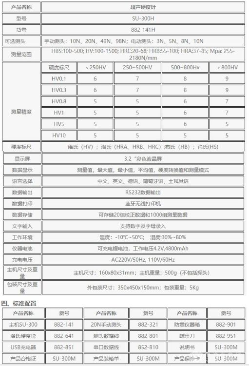 手動超聲硬度計 SU-300H