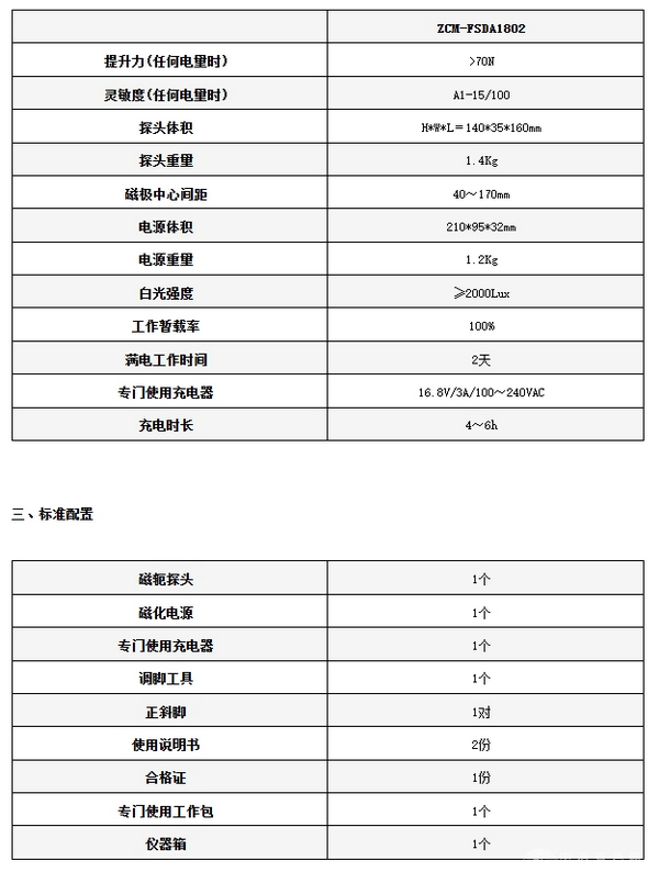 ZCM-FSDA1802 防水型充電式交流磁軛探傷儀