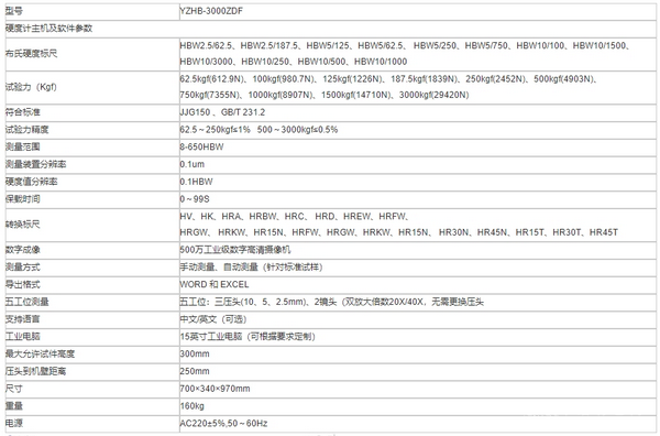 YZHB-3000ZDF自動(dòng)布氏硬度計(jì)系統(tǒng)