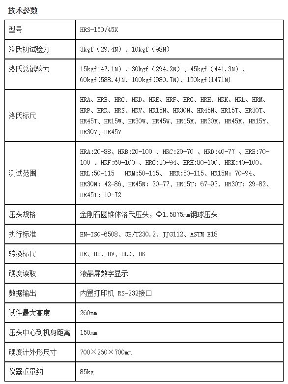 HRS-150/45X“奧龍芯”懸臂式數(shù)顯全洛氏硬度計(jì)